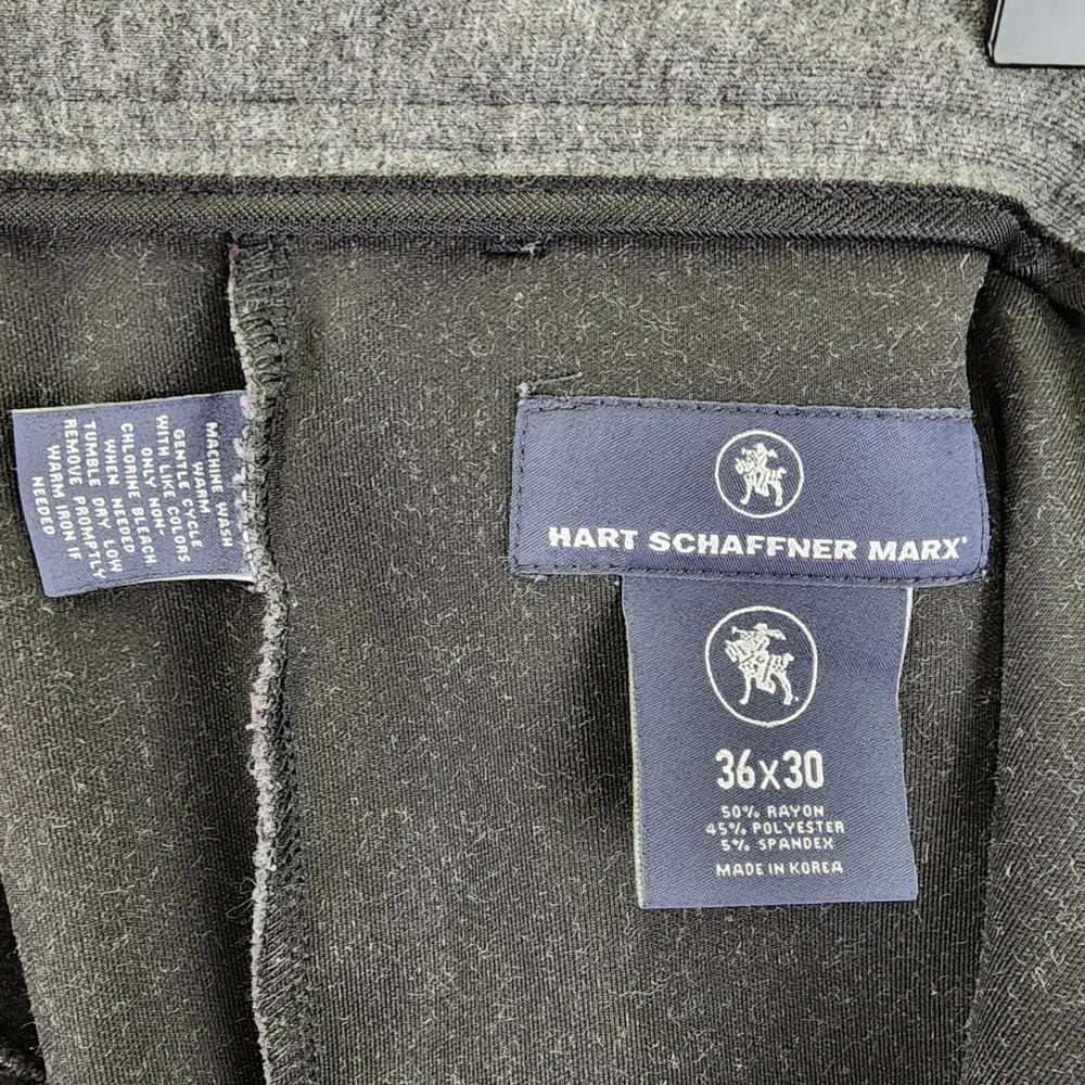 Hart Schaffner Marx Drawstring‎ Casual Pants Mens 36x30 Gray Heathered Stretch